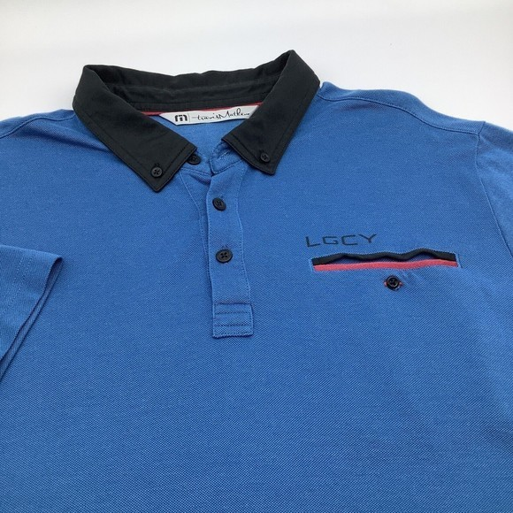 Travis Mathew Mens Short Sleeve Pima Cotton Blend‎ Golf Polo Blue Size Large - Picture 1 of 8